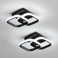 2er-Pack moderne LED-Deckenleuchten, 24 w, 2700 lm, kleine schwarze quadratische LED-Deckenlampe, Innenbeleuchtung für Schlafzimmer, Wohnzimmer, von COMELY