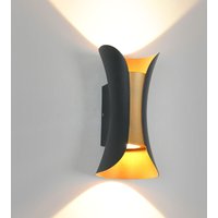 10W Schwarze LED-Wandleuchte, Modernes Design, Innen-& Außenbereich IP65, Metall, Warmweiß 3000K Ideal für Schlafzimmer, Wohnzimmer, Garten - Comely von COMELY