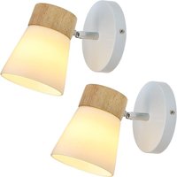 Moderne weiße Wandlampe für Nachttisch, drehbarer Lampenschirm, E27-Fassung - Ideal für Innenraumdekoration (Glühbirne nicht im Lieferumfang von COMELY