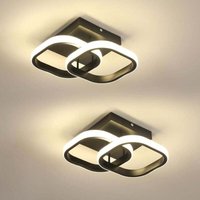 COMELY 2er-Pack moderne LED-Deckenleuchten, 24 W, 2700 lm, kleine schwarze quadratische LED-Deckenlampe, Innenbeleuchtung für Schlafzimmer, COMELY 2er-Pack moderne LED-Deckenleuchten, 24 W, 2700 lm, kleine schwarze quadratische LED-Deckenlampe, Innenbeleuchtung für Schlafzimmer, von COMELY