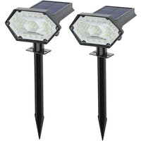 2er-Set Outdoor-Solarstrahler, 35 wasserdichte LEDs IP65, einstellbar mit 4 Beleuchtungsmodi 180° Outdoor-Solarstrahler für Garten, Hof, Wege, von COMELY