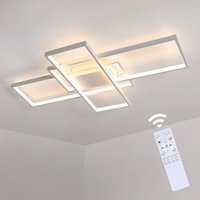 COMELY Dimmbare LED-Deckenleuchte für Wohnzimmer, Rechteckige Deckenlampe 90CM 8435LM mit Fernbedienung 3000K-6500K, Moderne Weiße Deckenleuchte 75W von COMELY