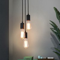 Hängeleuchte aus Industrielle schwarzem Eisen mit 3 Lichtern für E27-Glühbirnen (Keine Glühbirnen) - Comely von COMELY