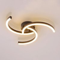 COMELY Moderne LED Deckenleuchte, 24W 52cm, Helix-Design Deckenlampe für Wohnzimmer Schlafzimmer Küche - Schwarz - Warmweißes Licht 3000K von COMELY