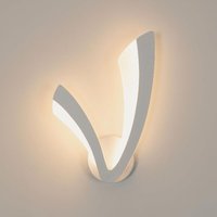 COMELY Moderne LED-Wandleuchte Weiß 12W, Kreatives Design aus Acryl in V-Form, Warmweißes Licht 3000K, für Schlafzimmer, Wohnzimmer, Flur von COMELY