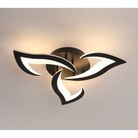 Moderne Led Deckenleuchte, 33W 4000LM aus Acryl, Kreatives Design mit Blütenblättern, Led Kronleuchter Schwarz für Schlafzimmer, Wohnzimmer, von COMELY