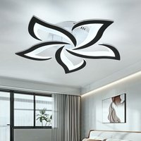 Comely - Moderne Led-Deckenleuchte, 48W 6500LM Schwarz, Kreatives Blumendesign, Acryl-Deckenlampe für Schlafzimmer, Wohnzimmer, Esszimmer, Küche, von COMELY