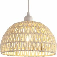 COMELY Moderne Rattan Pendelleuchte, Weißer Vintage-Lampenschirm aus Naturrattan, Höhenverstellbare Hängelampe E27 für Küche, Schlafzimmer, COMELY Moderne Rattan Pendelleuchte, Weißer Vintage-Lampenschirm aus Naturrattan, Höhenverstellbare Hängelampe E27 für Küche, Schlafzimmer, von COMELY