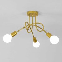 COMELY Retro-Industrielle Hängeleuchte, Moderner Schmiedeeisen-Deckenleuchte für Wohnzimmer, Schlafzimmer, Küche, Balkon, E27-Fassung, Maximal 60W, 3 von COMELY