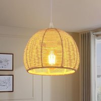 COMELY Retro-Pendelleuchte, Boho-Pendellampe mit Rattanschirm, E27-Hängelampe in Weiß für Restaurant, Wohnzimmer, Schlafzimmer, Küche, Bar, Flur COMELY Retro-Pendelleuchte, Boho-Pendellampe mit Rattanschirm, E27-Hängelampe in Weiß für Restaurant, Wohnzimmer, Schlafzimmer, Küche, Bar, Flur von COMELY