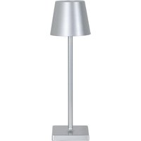 Wiederaufladbare USB-Tischlampe, Berührungsempfindliche Nachttischlampe 4W, Einstellbare Warmweiß 3000K, Ideal für Draußen, Restaurant, Büro (Silber) von COMELY