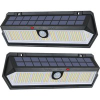 COMELY Wasserdichte Outdoor-Solarlampe 315 LEDs, Bewegungsmelder, Gartenbeleuchtung, Solarspot 3000K-7000K (2pc) von COMELY