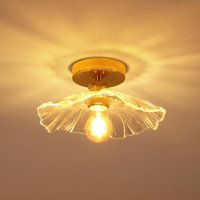Comely - Deckenleuchte für den Flur, E27-Deckenlampe in Blumenform, kleine goldene Leuchte, Deckenleuchte aus klarem Glas, Durchmesser 28 cm, von COMELY