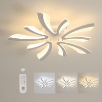 LED-Deckenleuchte Weiß aus Acryl in V-Form, 48W 5400LM, Durchmesser 70cm - Perfekt für Schlafzimmer, Esszimmer (Mit dimmbarer Fernbedienung von COMELY