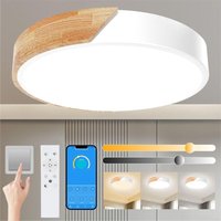 Comely - Holz -led -Deckenleuchte 30W mit Fernbedienung Moderne runde Deckenlampe perfekt für Schlafzimmer Badezimmer Küche Wohnzimmer Büro Ø30cm von COMELY