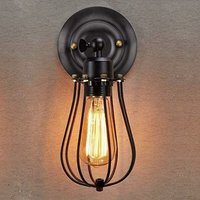 Comely - Industrielle Wandleuchte, verstellbare Retro-Metallwandleuchte, schwarze E27-Schattenkäfig-Wandlampe, Vintage-Hängeleuchte, rustikale von COMELY