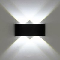 LED-Innen- und Außenwandleuchte, Modernes schwarzes Up-Down-Wandlicht, Wandbeleuchtung für Wohnzimmer, Schlafzimmer, Badezimmer (12W, Kühles Weiß von COMELY