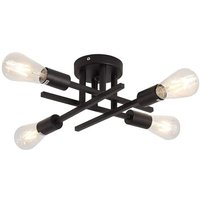 Comely - Mattschwarze halbbündige Deckenleuchte, 4-flammiger moderner Kronleuchter für Bauernhaus, Küche, Esszimmer, Schlafzimmer von COMELY