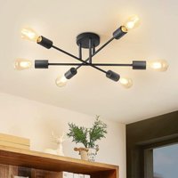 Moderner 6-flammiger Sputnik-Kronleuchter, verstellbare Deckenleuchten für Wohnzimmer mit E27-Sockel, schwarze Deckenleuchte für Schlafzimmer, Moderner 6-flammiger Sputnik-Kronleuchter, verstellbare Deckenleuchten für Wohnzimmer mit E27-Sockel, schwarze Deckenleuchte für Schlafzimmer, von COMELY