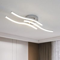 Comely - Silberner LED-Deckenleuchte, Integrierte Beleuchtung in Wellenform, led 18W 220V IP20, Moderne Deckenlampe für Wohnzimmer oder Küche von COMELY