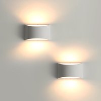 Comely - Wandleuchten für den Innenbereich, 2er-Pack, 7 w warmweiße LED-Wandleuchten aus modernem Gips, dekorative Wandleuchte zum Auf- und von COMELY