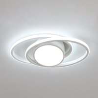 Moderne LED-Deckenleuchte 39W, Kreativ Doppel-Ellipse, Durchmesser 39cm, für Schlafzimmer, Wohnzimmer, Küche, Flur, Eingang - Weiß - Weißes Licht von COMELY