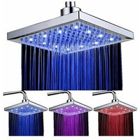 Led Duschkopf 8 Zoll Quadrat, Temperaturregelung, 3 Farbwechsel, Chrom abs Finish, Set mit 12 LEDs fürs Badezimmer - Comely Led Duschkopf 8 Zoll Quadrat, Temperaturregelung, 3 Farbwechsel, Chrom abs Finish, Set mit 12 LEDs fürs Badezimmer - Comely von COMELY