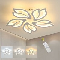 Dimmbare LED-Deckenleuchte, 60 w, 4500 lm, kreative Blütenform, moderne Deckenleuchte mit Fernbedienung, Metall-Acryl-Design-Kronleuchter, von COMELY