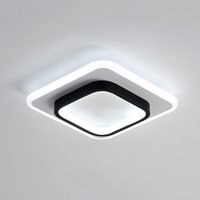 Moderne LED-Deckenleuchte aus quadratischem Acryl, schwarz und weiß, geeignet für Badezimmer, Wohnzimmer, Schlafzimmer, Küche und Flur - 20W - Kaltes von COMELY