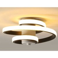 Plafonnier led Spirale Créatif, 22W, Moderne Design, Deckenlampe für Wohnzimmer, Schlafzimmer, Küche, Restaurant, Flur - Schwarz - Warmweißes Licht von COMELY