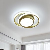 Moderne LED-Deckenleuchte, Runde Deckenlampe 27 cm für Flur, Schlafzimmer, Badezimmer, Küche, Wohnzimmer - 35W - Gold - Kaltes Weißes Licht 6500K von COMELY