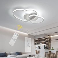 Comely - Moderne led Deckenleuchte in Herzform - Ideal für Wohnzimmer, Schlafzimmer, Esszimmer, Kinderzimmer - 64W - Weiß - Dimmbar mit Fernbedienung von COMELY