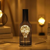 Vintage-Tischlampe aus Schmiedeeisen mit warmweißer LED-Lampe - Ideal für Zuhause, Restaurant, Hotel (Batterie nicht im Lieferumfang enthalten) von COMELY