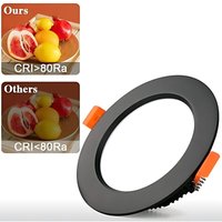 Comely - Schwarzer LED-Einbaustrahler (5 Stück), ultraflacher Deckeneinbaustrahler, 9 w, 220 v, Kaltweiß 6000 k, mit 70–80 mm Ausschnitt, von COMELY
