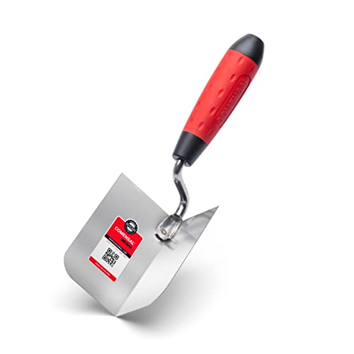 COMENSAL Eckkelle - Inneneckenkelle 60x100 - Außen Eckspachtel Edelstahl - Maurer Kelle - Stukkateurkelle - mit Ergonomischem Softgriff - Made in EU von COMENSAL