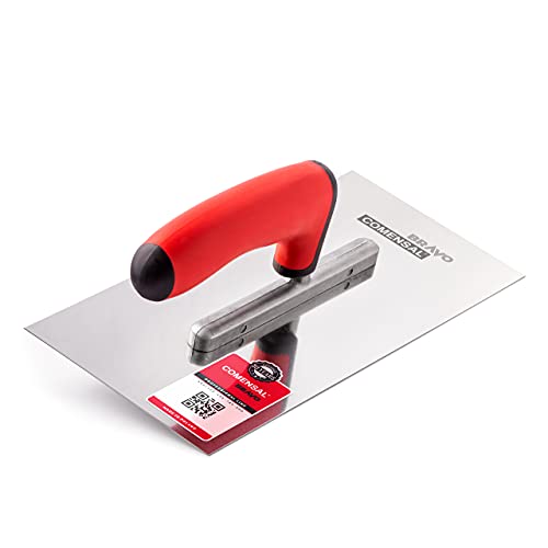 COMENSAL Glättekelle Rostfreie - Profi Edelstahl Glättkelle -Trockenbau Werkzeug - Glättscheibe Traufel - Ergonomisch Griff - Made in EU - 270 x 130 mm von COMENSAL