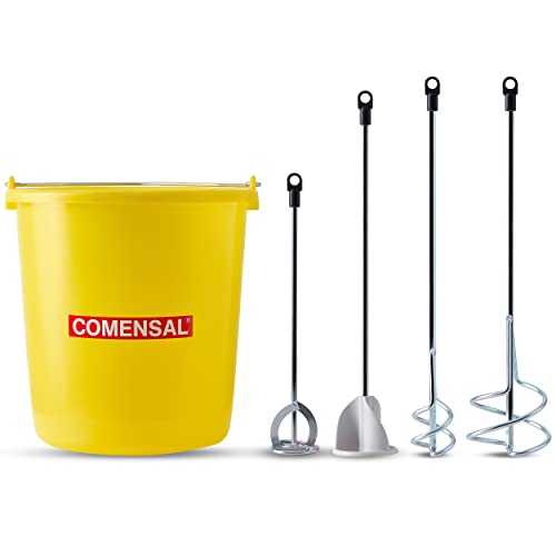 COMENSAL® Mörtelrührer Set - 2x 60, 80, 100 mm - für Farben Lacke Dünnflüssige Klebstoffe - Rührwerk - Superbaueimer 14l - Made in EU von COMENSAL