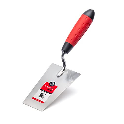 COMENSAL Maurerkelle 140 mm - Gipserspachtel - Stukkateurkelle - Edelstahl Rostfreie - Gipserkelle - Rutschfestes Softgriff - Made in EU von COMENSAL