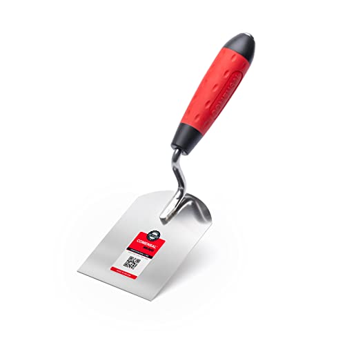 COMENSAL Maurerkelle 80 mm - Gipserspachtel - Stukkateurkelle - Edelstahl Rostfreie - Gipserkelle - Rutschfestes Softgriff - Made in EU von COMENSAL