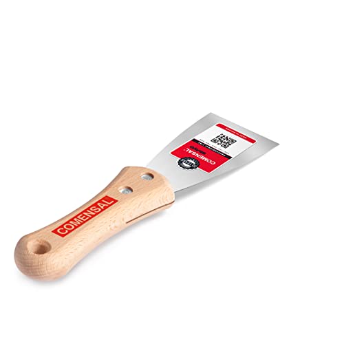 COMENSAL® Spachtel mit Holzgriff 60 mm - Trockenbau Spachtel - Ergonomisch Geformter - Füllen von Hohlräumen - Edelstahl - Made in EU von COMENSAL