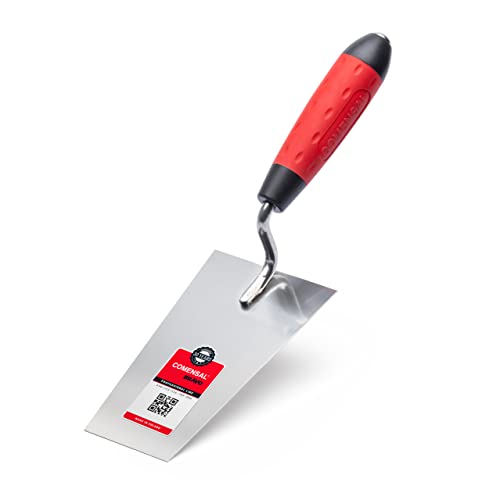 COMENSAL Maurerkelle 160 mm - Gipserspachtel - Stukkateurkelle - Edelstahl Rostfreie - Gipserkelle - Rutschfestes Softgriff - Made in EU von COMENSAL