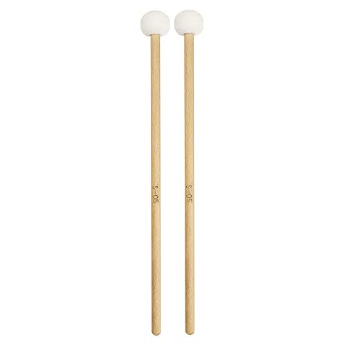 COMETX Filz Drumsticks 1 Paar Filzschlägel Drumsticks mit Holzgriff für Schlaginstrument Weiß von Comtex