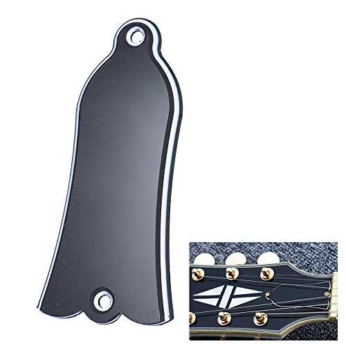 COMETX Scroll Plate 2 Löcher Glockenförmige PVC Halsstababdeckplatte Scrollplatte für Gibson LP SG Flying V ES Gitarre Schwarz von COMETX