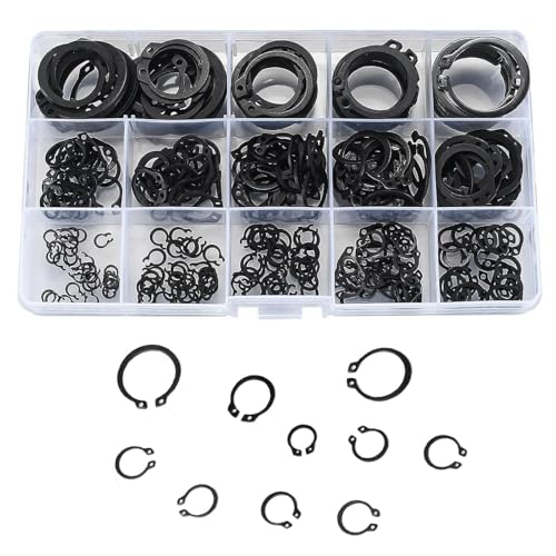 COMFOLIVING Halteclip, Sicherungsringe, C-Klemme, 300 Stück Innensicherungsring, Multifunktionslager Typ C, 15 Größen mit Box für COMFOLIVING Halteclip, Sicherungsringe, C-Klemme, 300 Stück Innensicherungsring, Multifunktionslager Typ C, 15 Größen mit Box für von COMFOLIVING