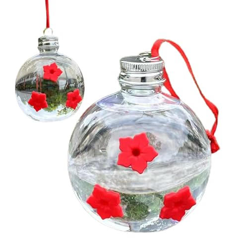 COMFOLIVING Hummingbird Feeder Bulbe, Licht Birne Hummingbird Feeder,Vogelzufuhr für Haustiere - Einfach zu füllen und zu reinigen Glühbirne Form Kolibrimater Hänge mit 3 Fütterung Ports für Garten von COMFOLIVING