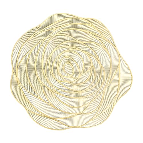 COMFOLIVING Platzsets | Gold Untersetzer | rutschfeste waschbare PVC Tischsets für Esstisch Hochzeit Blumenform COMFOLIVING Platzsets | Gold Untersetzer | rutschfeste waschbare PVC Tischsets für Esstisch Hochzeit Blumenform von COMFOLIVING