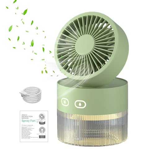 COMFOLIVING Sprüh-Wassernebel-Ventilator, USB-Ventilator, Schreibtisch, Tischventilator für Schlafzimmer, wiederaufladbarer persönlicher Ventilator für Schlafzimmer, faltbarer Ventilator, kleiner COMFOLIVING Sprüh-Wassernebel-Ventilator, USB-Ventilator, Schreibtisch, Tischventilator für Schlafzimmer, wiederaufladbarer persönlicher Ventilator für Schlafzimmer, faltbarer Ventilator, kleiner von COMFOLIVING