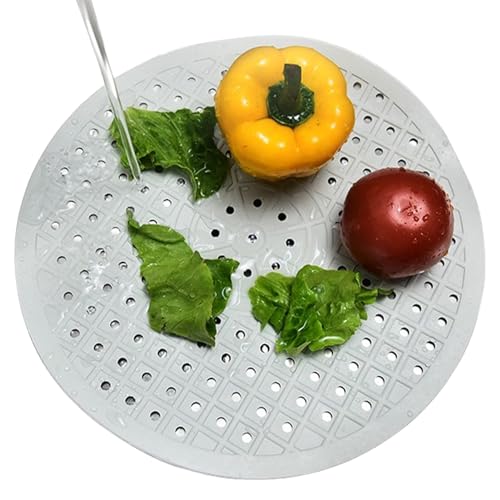 COMFOLIVING Spülbeckenmatte, runde Küchenspüle, Spritzschutz mit Ablaufloch, hitzebeständig, elastisch, für Zuhause, Küchenspüle, Badezimmer, Wanne, um Verstopfungen zu verhindern von COMFOLIVING
