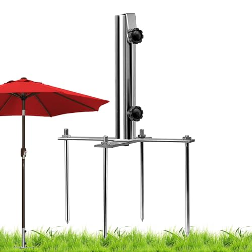 COMFOLIVING Strapazierfähiger Regenschirm, Sand, Mehrzweck-Erdspieß für Strandschirm, Regenschirmständer mit 4 Spikes für Gartenschirme, Vogelfutterstangen COMFOLIVING Strapazierfähiger Regenschirm, Sand, Mehrzweck-Erdspieß für Strandschirm, Regenschirmständer mit 4 Spikes für Gartenschirme, Vogelfutterstangen von COMFOLIVING