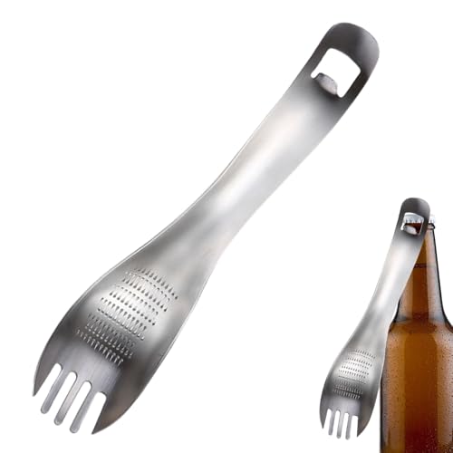 Gadg Mahllöffel, Kochlöffel, Zerkleinerer und Reibe, Knoblauchpresse aus Metall aus Edelstahl, Eiertrenner und Mehrzwecklöffel für Pastaserver von COMFOLIVING